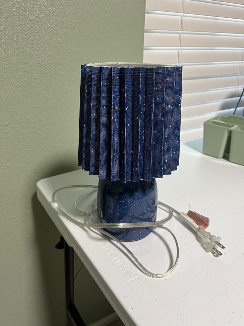 Target Navy Speckled Table Lamp with Pleated Shade